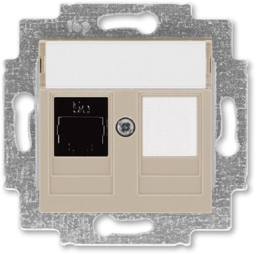 Розетка компьютерная без рамки ABB EPJ Levit 1-м. RJ45 5e кофе макиато картинка